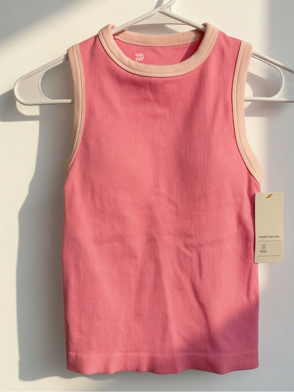 All in Motion Barbiecore NWT Ribbed Support Tank Top Size XS Pink Preppy Sporty